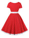 1950s Contrast Polka Dots Buttoned Dress: where 1950s romance meets her modern spirit