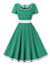 1950s Contrast Polka Dots Buttoned Dress: where 1950s romance meets her modern spirit