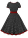 1950s Contrast Polka Dots Buttoned Dress, vintage dress, retro fashion, rockabilly, pin-up fashion - perfect for women who love vintage and retro fashion