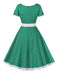 1950s Contrast Polka Dots Buttoned Dress, vintage dress, retro fashion, rockabilly, pin-up fashion - perfect for women who love vintage and retro fashion