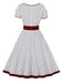 1950s Contrast Polka Dots Buttoned Dress, vintage dress, retro fashion, rockabilly, pin-up fashion - perfect for women who love vintage and retro fashion