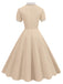 1950s Contrast Short Sleeve Lapel Dress, vintage dress, retro fashion, rockabilly, pin-up fashion - perfect for women who love vintage and retro fashion