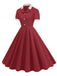 1950s Contrast Short Sleeve Lapel Dress: where 1950s romance meets her modern spirit