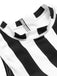 1950s Contrast Stripes Triangle One-Piece Swimsuit — 1950s poolside glamour meets sun-drenched confidence