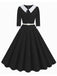 This 1950s Contrast Tie Neck Belted Lapel Dress wraps her in 1950s elegance, one twirl at a time
