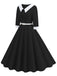 1950s Contrast Tie Neck Belted Lapel Dress — the kind of 1950s dress that makes strangers smile