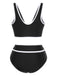 1950s Contrast Trim High Waist Bikini Set - vintage fashion, retro style