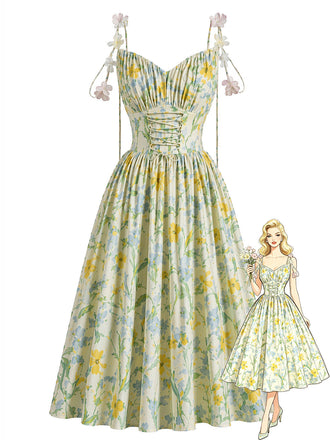 [Pre-Sale] Chartreuse 1930s Vintage Retro Dress