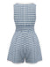 1950s Cotton Lace Patchwork Gingham Plaid Romper - vintage jumpsuit, retro fashion