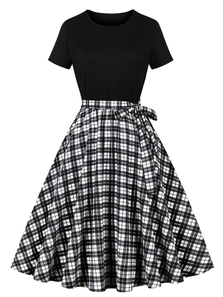 1950s Crew Neck Patchwork Swing Dress — the kind of 1950s dress that makes strangers smile
