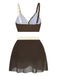 1950s Cross-Back Ruched Mesh Bikini Set - vintage fashion, retro style