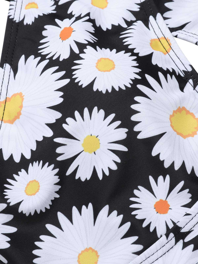1950s Daisy Cross Strap Swimsuit — 1950s poolside glamour meets sun-drenched confidence