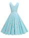 1950s Daisy & Strawberry Print Sleeveless Dress — a 1950s silhouette that turns sidewalks into runways