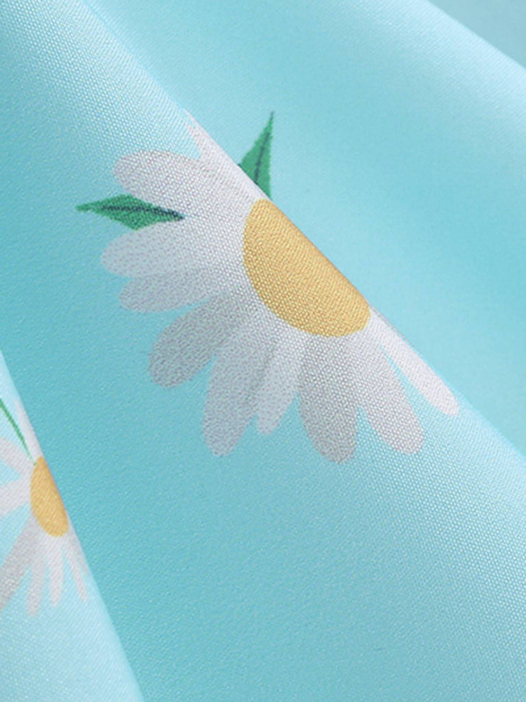 She slips into this 1950s Daisy & Strawberry Print Sleeveless Dress and suddenly it's a 1950s daydream