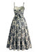 1950s-Damask-Spaghetti-Strap-Sweetheart-A-Line-Dress, vintage, retro, dress