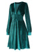 This 1950s Deep V-Neck Velvet Button Solid Dress wraps her in 1950s elegance, one twirl at a time