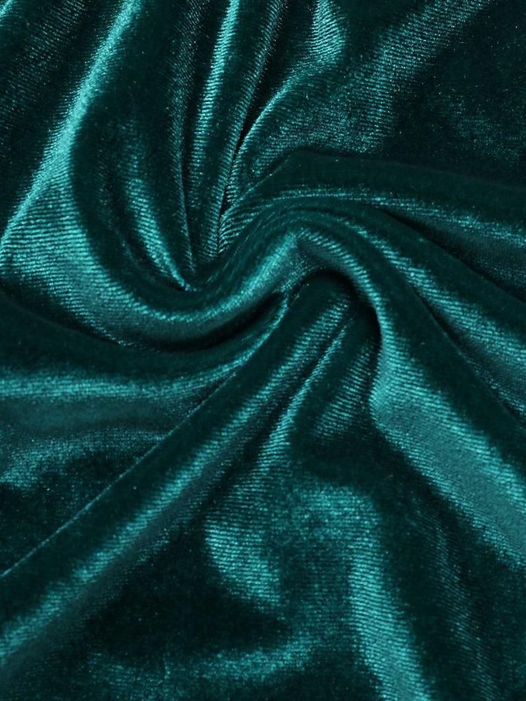 1950s Deep V-Neck Velvet Button Solid Dress — the kind of 1950s dress that makes strangers smile
