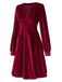 1950s Deep V-Neck Velvet Button Solid Dress: where 1950s romance meets her modern spirit