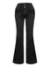 1950s Denim Flared Long Pockets Jeans - vintage fashion, retro style, elegant red