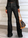1950s Denim Flared Long Pockets Jeans - vintage fashion, retro style, elegant red
