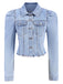 1950s Denim Leg-Of-Mutton Button Coat, vintage coat, retro outerwear - perfect for women who love vintage and retro fashion