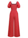 1950s Ditsy Floral Square Neck Puff Jumpsuit - vintage jumpsuit, retro fashion