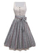 2PCS Beige 1950s Vertical Striped Dress & Floral Apron - vintage dress, retro fashion, rockabilly