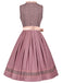 2PCS Misty Rose 1950s Ditsy Floral Satin Dress & Apron - vintage dress, retro fashion, rockabilly