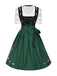 2PCS 1950s Oktoberfest White Top & Black Dress & Green Apron - vintage dress, retro fashion, rockabilly