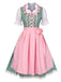 2PCS 1950s Oktoberfest White Top & Green Plaid Dress & Pink Apron - vintage dress, retro fashion, rockabilly
