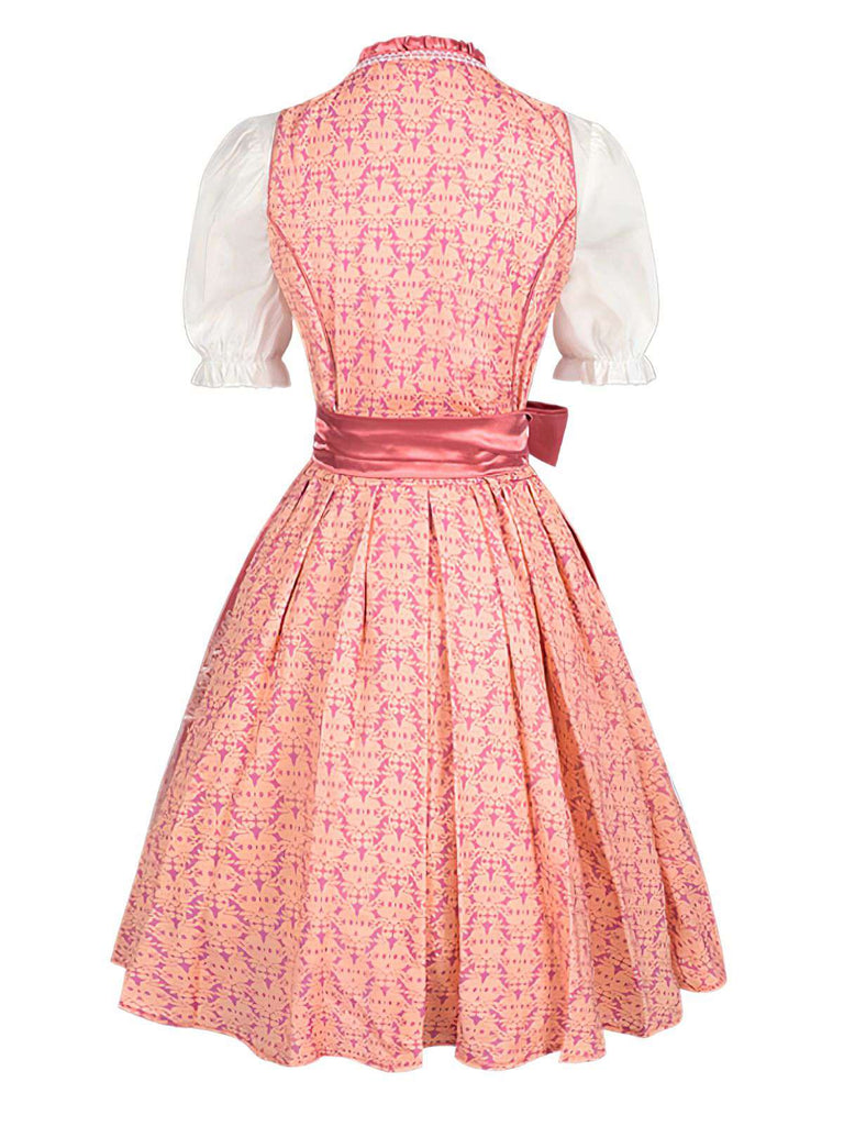 2PCS Pink 1950s Sweetheart Floral Embroidered Dress - vintage dress, retro fashion, rockabilly