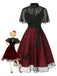 2PCS Black 1950s Halloween Bat Mesh Dress & Sheer Cape - vintage dress, retro fashion, rockabilly