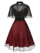 2PCS Black 1950s Halloween Bat Mesh Dress & Sheer Cape - vintage dress, retro fashion, rockabilly