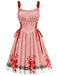 1950s Christmas Candy Cane Striped Lace-Up Holiday Dress - vintage dress, retro fashion, rockabilly
