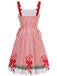 1950s Christmas Candy Cane Striped Lace-Up Holiday Dress - vintage dress, retro fashion, rockabilly