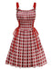 1950s Christmas Candy Cane Striped Lace-Up Holiday Dress - vintage dress, retro fashion, rockabilly