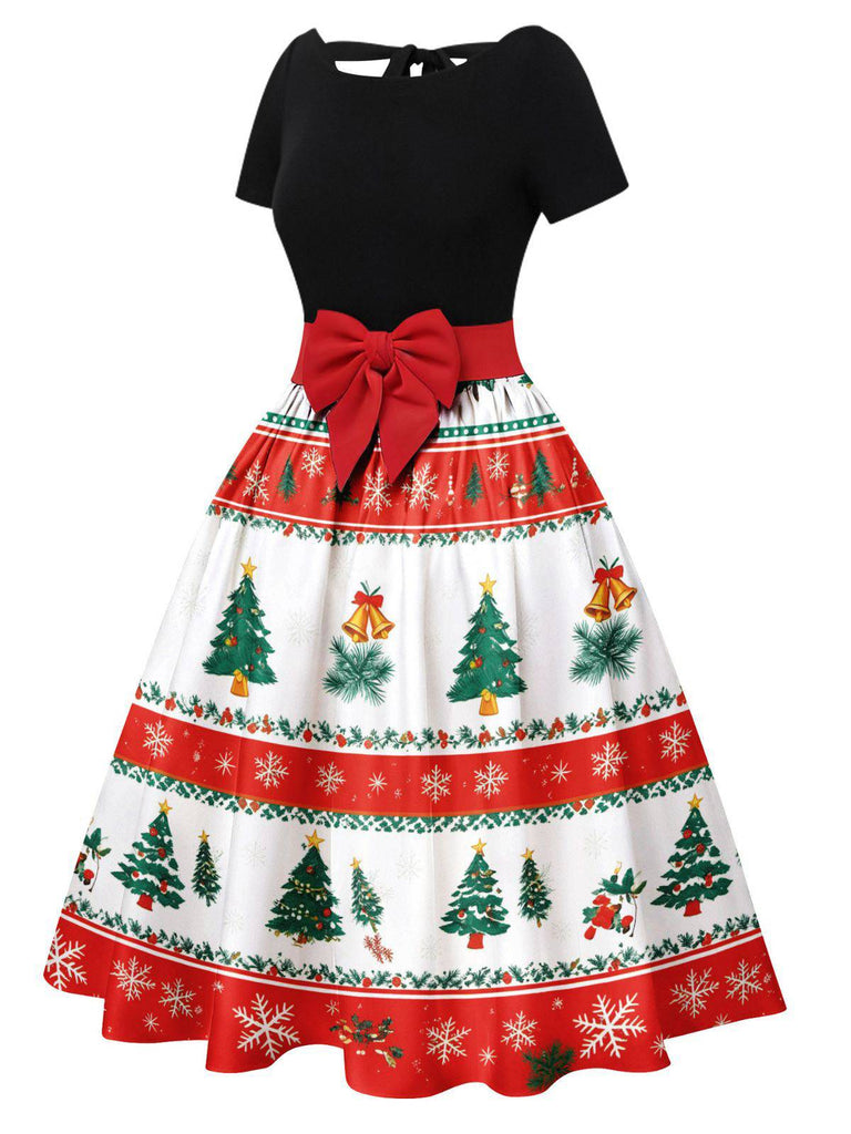 dress christmas tree Vintage 1950s Christmas Tree Stripe Swing Dress