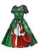 Green 1950s Christmas Santa Claus Lace Patchwork Dress - vintage dress, retro fashion, rockabilly