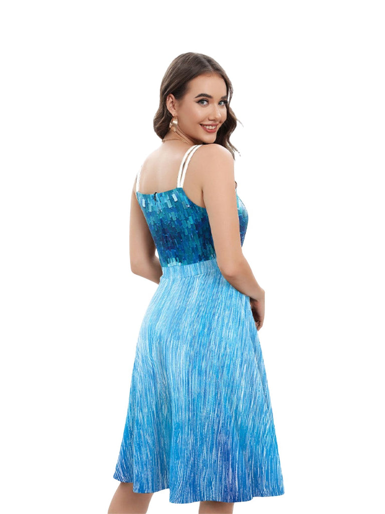 Halloween Snowflake Print Ice Princess Costume Dress with Sweetheart Neckline and Adjustable Straps Halloween Snowflake Print Ice Princess Costume Dress with Sweetheart Neckline and Adjustable Straps