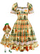 Multicolor 1950s Christmas Tartan Sweetheart Lace Patchwork Dress - vintage dress, retro fashion, rockabilly