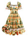 Multicolor 1950s Christmas Tartan Sweetheart Lace Patchwork Dress - vintage dress, retro fashion, rockabilly