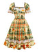 Multicolor 1950s Christmas Tartan Sweetheart Lace Patchwork Dress - vintage dress, retro fashion, rockabilly