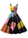 Multicolor 1950s Nightmare Before Christmas Sally Colorblock Dress - vintage dress, retro fashion, rockabilly