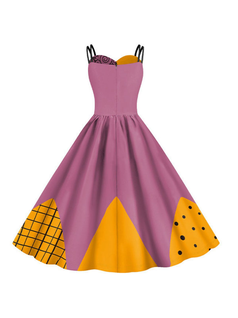 Multicolor 1950s Nightmare Before Christmas Sally Colorblock Dress Multicolor 1950s Nightmare Before Christmas Sally Colorblock Dress