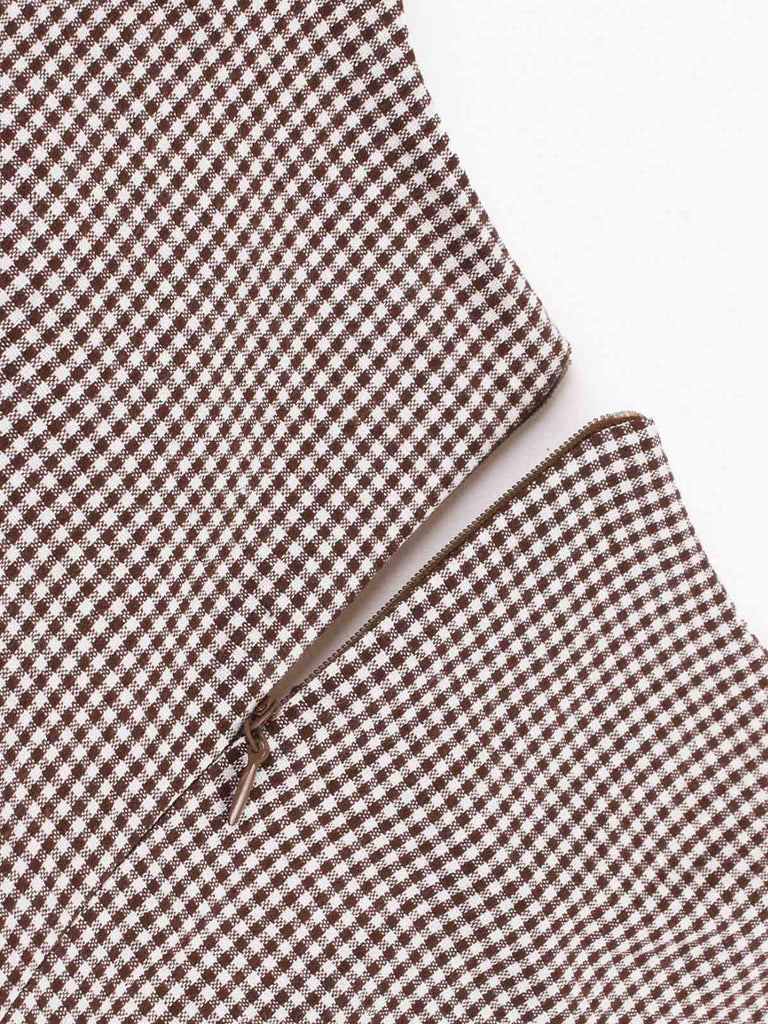 1950s Notched Collar Colorblock Gingham Plaid Dress - vintage dress, retro fashion, rockabilly