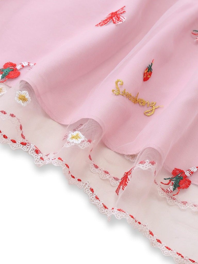 Pink 1950s Christmas Furry Strapless Sequined Mesh Dress - vintage dress, retro fashion, rockabilly