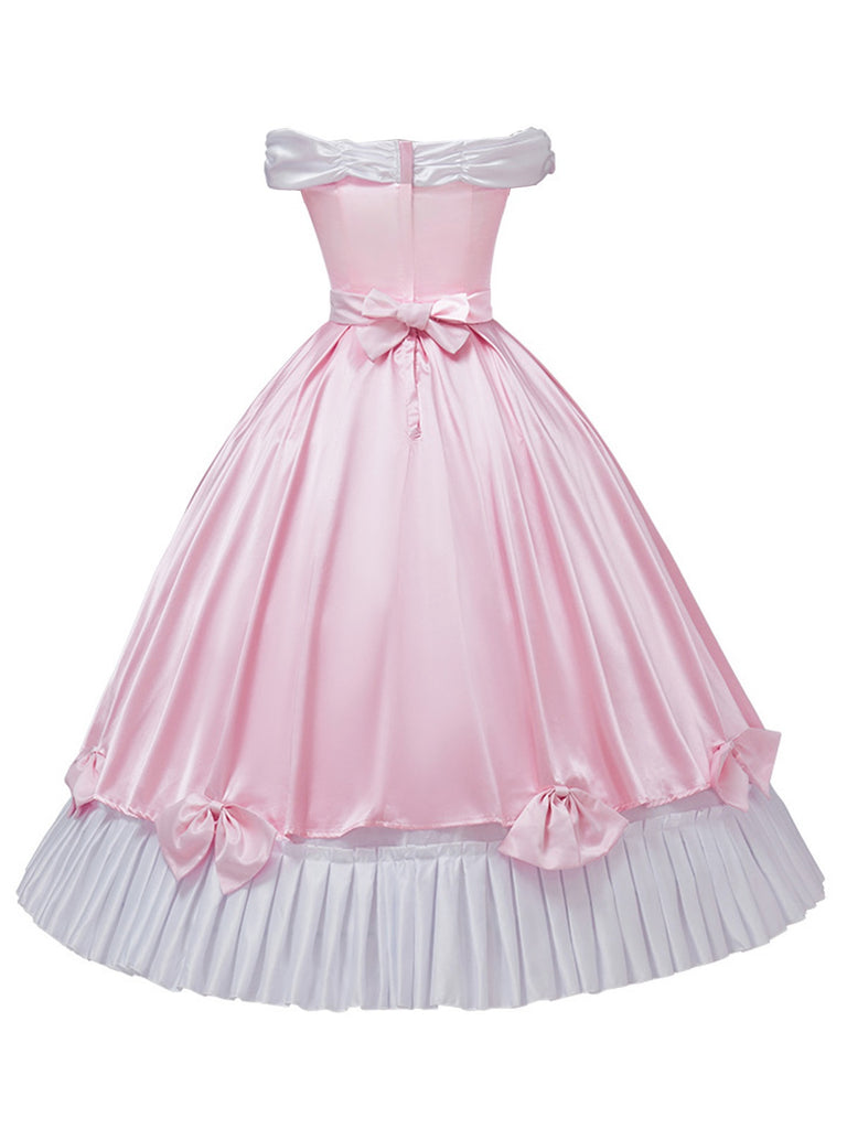 strapless open back dress Jessica Hot Pink Pleated Dress Large main image 0