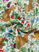 1950s Rabbit Floral Button Bow Peter Pan Collar Dress - vintage dress, retro fashion, rockabilly