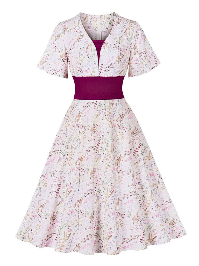 Rose Viole 1950s Sweetheart Bell Sleeves Floral Dress - vintage dress, retro fashion, rockabilly
