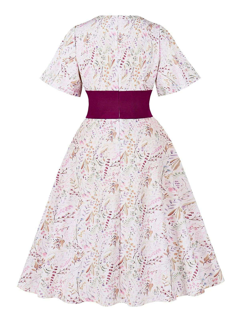 Rose Viole 1950s Sweetheart Bell Sleeves Floral Dress - vintage dress, retro fashion, rockabilly